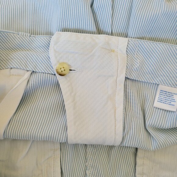 Southern Tide Shorts, Men's 38W, Light Blue & White Stripe, Flat‎ Front - Picture 10 of 11